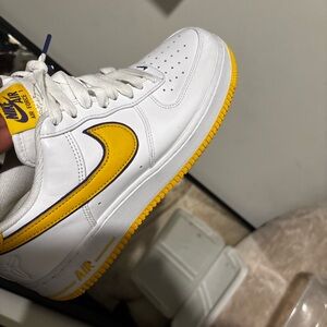 Nike Air Force 1 White with Yellow and Purple Accents